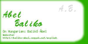 abel baliko business card
