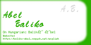 abel baliko business card